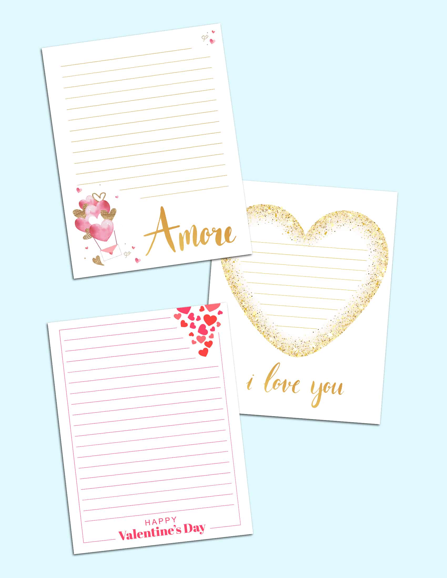 3 free printable happy valentine's day letter templates